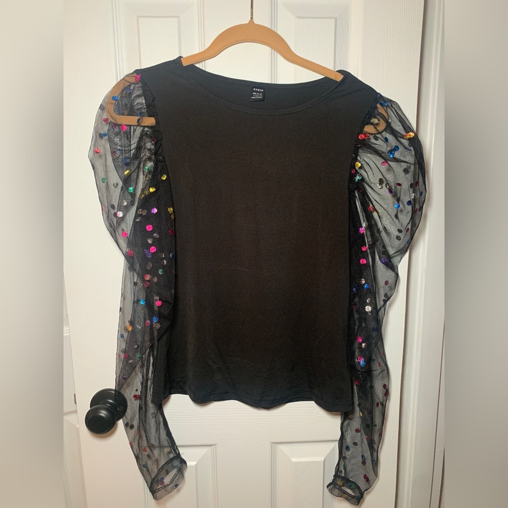 Confetti black blouse
